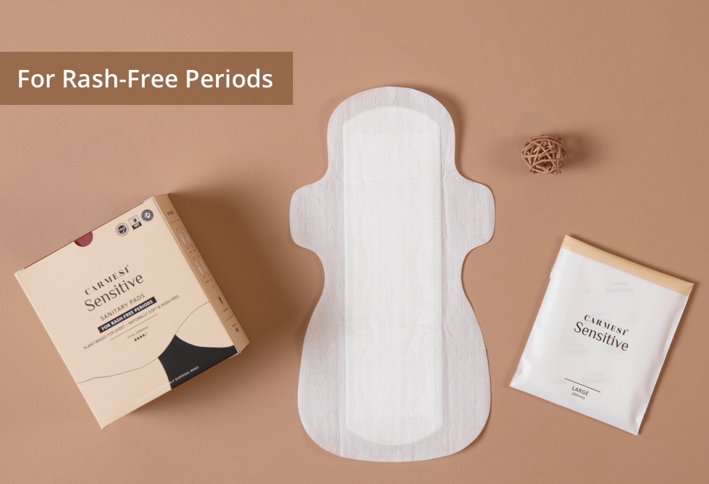Buy Carmesi Sensitive Sanitary pads, Large, 10 pads Online at Best