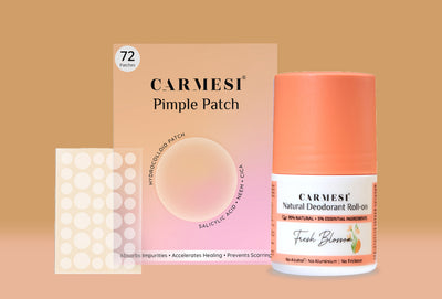 Carmesi Natural Deodorant Roll-on (Fresh Blossom) + Carmesi Pimple Patches
