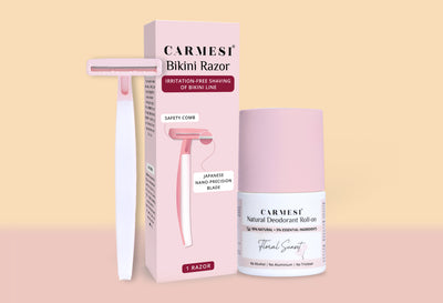Carmesi Natural Deodorant Roll-on (Floral Sunset) + Carmesi Bikini Razor
