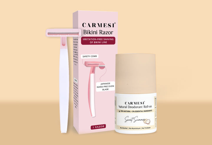 Carmesi Natural Deodorant Roll-on (Sweet Summer) + Carmesi Bikini Razor