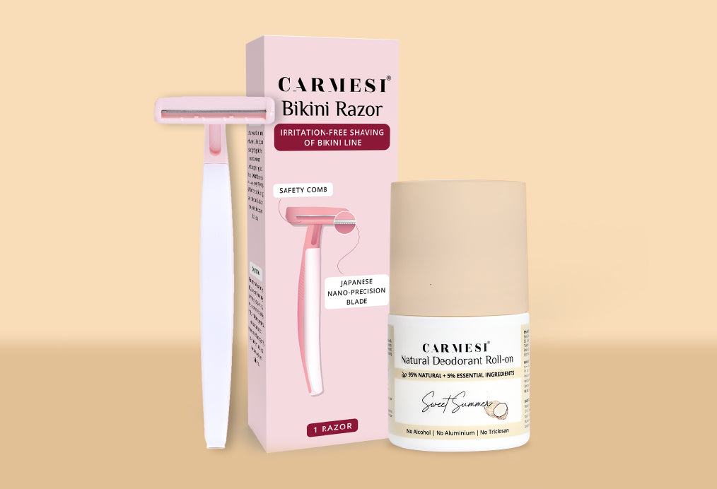 Carmesi Natural Deodorant Roll-on (Sweet Summer) + Carmesi Bikini Razor