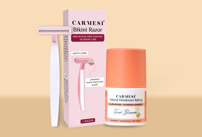 Carmesi Natural Deodorant Roll-on (Fresh Blossom) + Carmesi Bikini Razor
