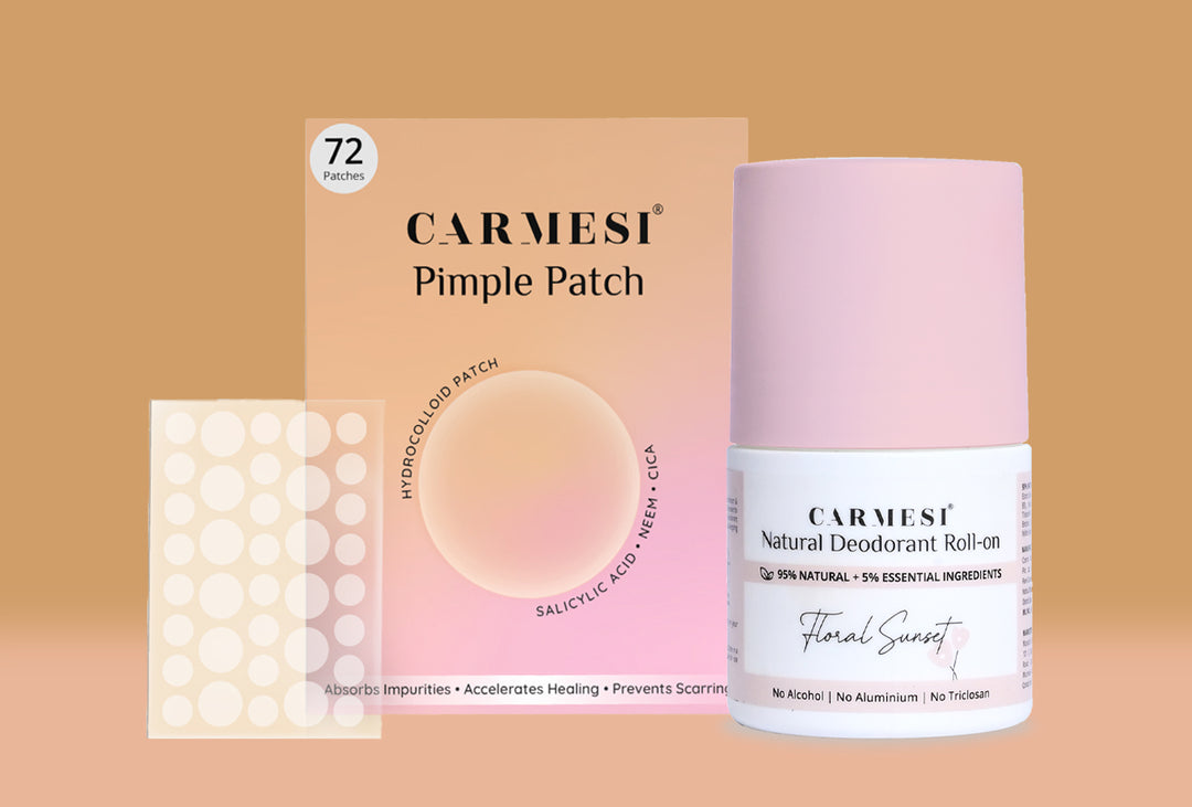 Carmesi Natural Deodorant Roll-on (Floral Sunset) + Carmesi Pimple Patches