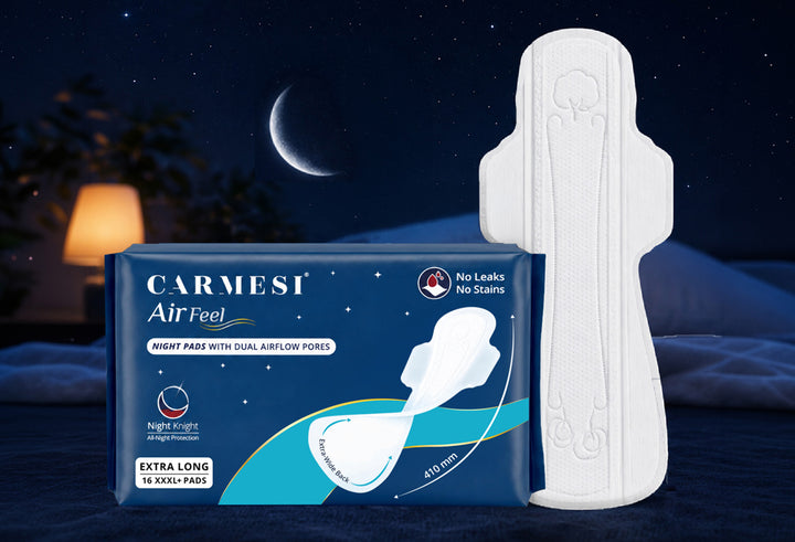 Carmesi Air Feel Sanitary Night Pads | 16 XXXL+