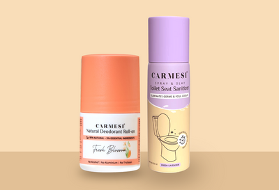 Carmesi Natural Deodorant Roll-on (Fresh Blossom) + Carmesi Toilet Seat Sanitizer