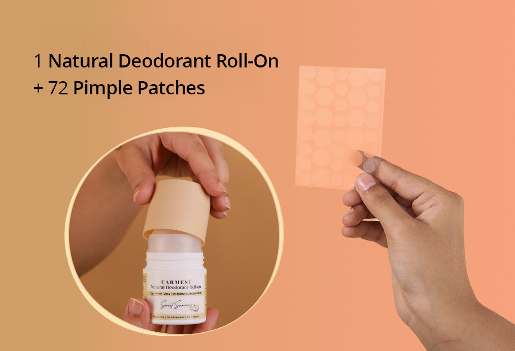 Carmesi Natural Deodorant Roll-on (Sweet Summer) + Carmesi Pimple Patches