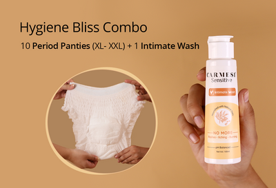 Carmesi Disposable Period Panties (Pack of 10) and Carmesi Intimate Wash M-L
