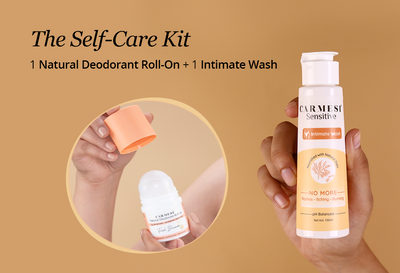Carmesi Natural Deodorant Roll-on (Fresh Blossom) + Carmesi Intimate Wash