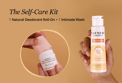 Carmesi Natural Deodorant Roll-on (Floral Sunset) + Carmesi Intimate Wash