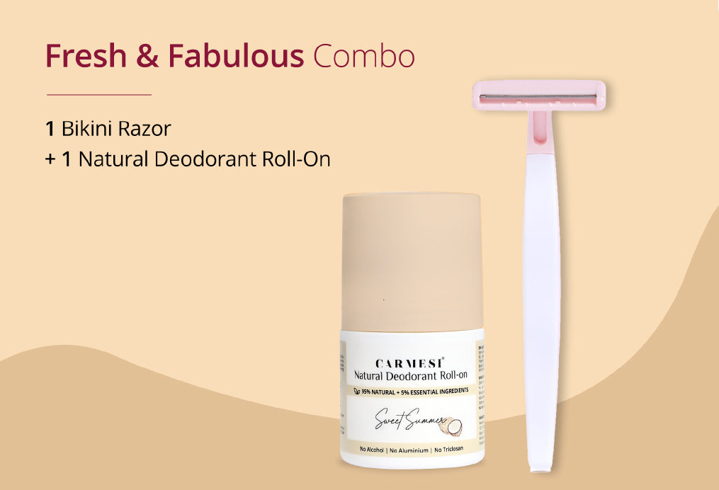 Carmesi Natural Deodorant Roll-on (Sweet Summer) + Carmesi Bikini Razor