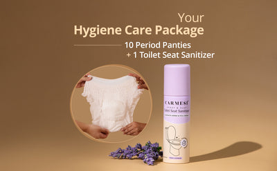 Carmesi Disposable Period Panties (Pack of 10) and Carmesi Toilet Seat Sanitizer L-XL