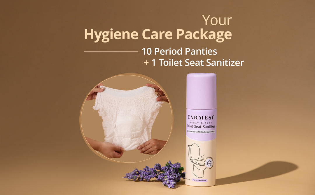 Carmesi Disposable Period Panties (Pack of 10) and Carmesi Toilet Seat Sanitizer XXL-3XL