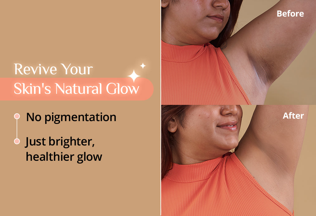 Carmesi Glow Revive Underarm Deodorant benefits of the brightening formula for women.