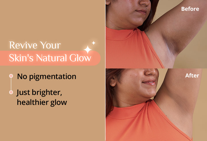 Carmesi Glow Revive Underarm Deodorant benefits of the brightening formula for women.