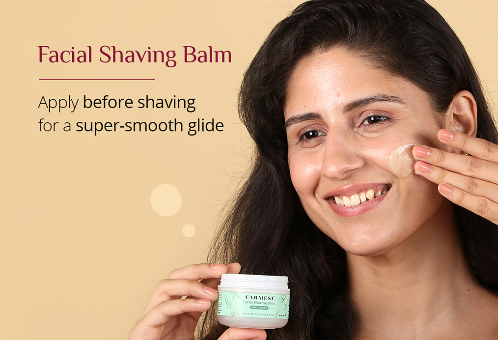 Carmesi Women's Facial Hair Removal Combo: 1 Facial Razor, 1 Eyebrow Razor & 1 Facial Shaving Balm