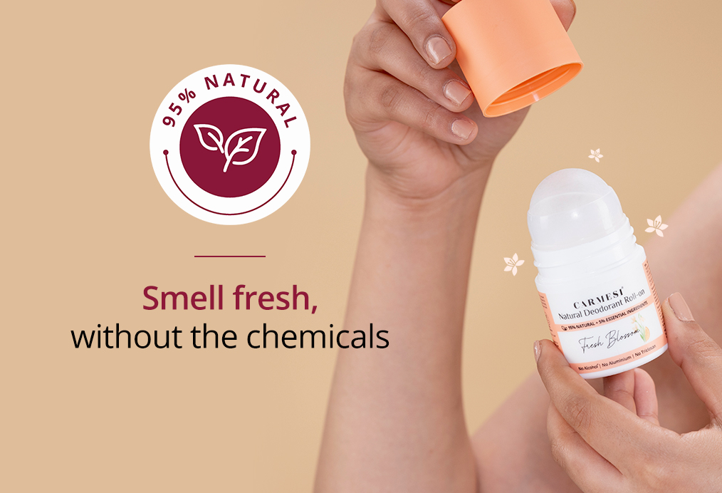 Carmesi Natural Deodorant Roll-on (Fresh Blossom) + Carmesi Intimate Wash