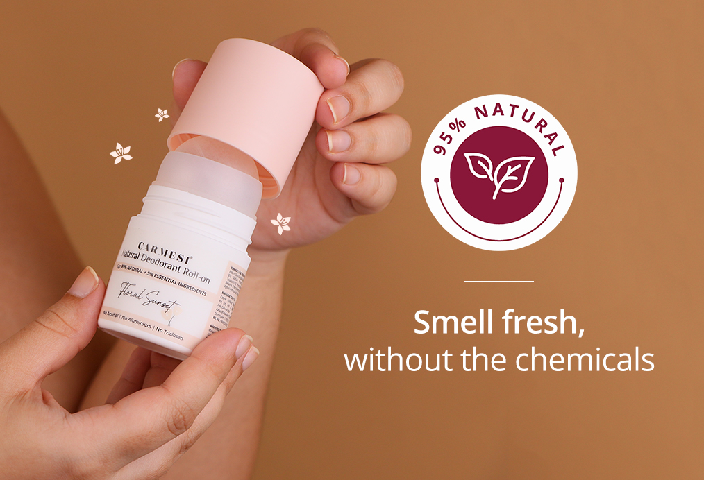Carmesi Natural Deodorant Roll-on (Floral Sunset) + Carmesi Intimate Wash
