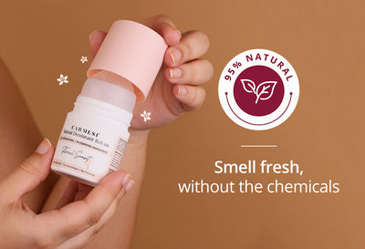 Carmesi Natural Deodorant Roll-on (Floral Sunset) + Carmesi Toilet Seat Sanitizer