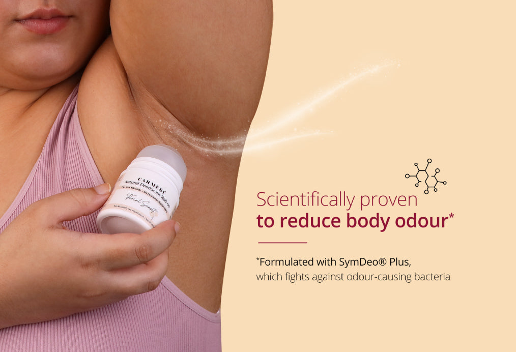 Carmesi Natural Deodorant Roll-on (Floral Sunset) + Carmesi Bikini Razor