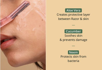 Carmesi Women's Facial Hair Removal Combo: 1 Facial Razor, 1 Eyebrow Razor & 1 Facial Shaving Balm