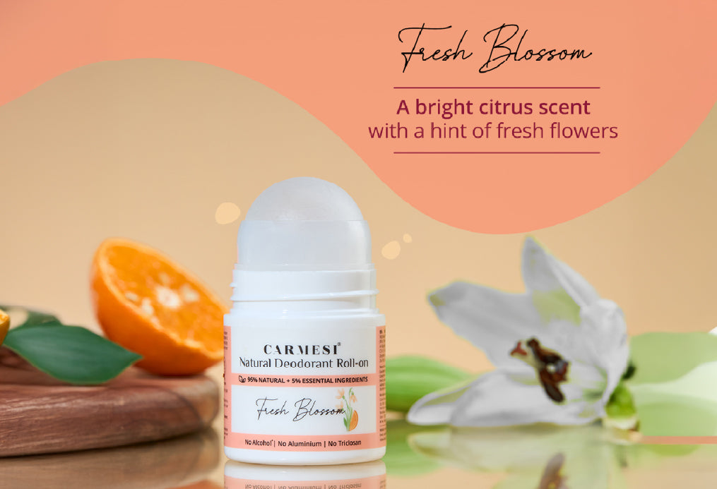 Carmesi Natural Deodorant Roll-on (Fresh Blossom) + Carmesi Bikini Razor