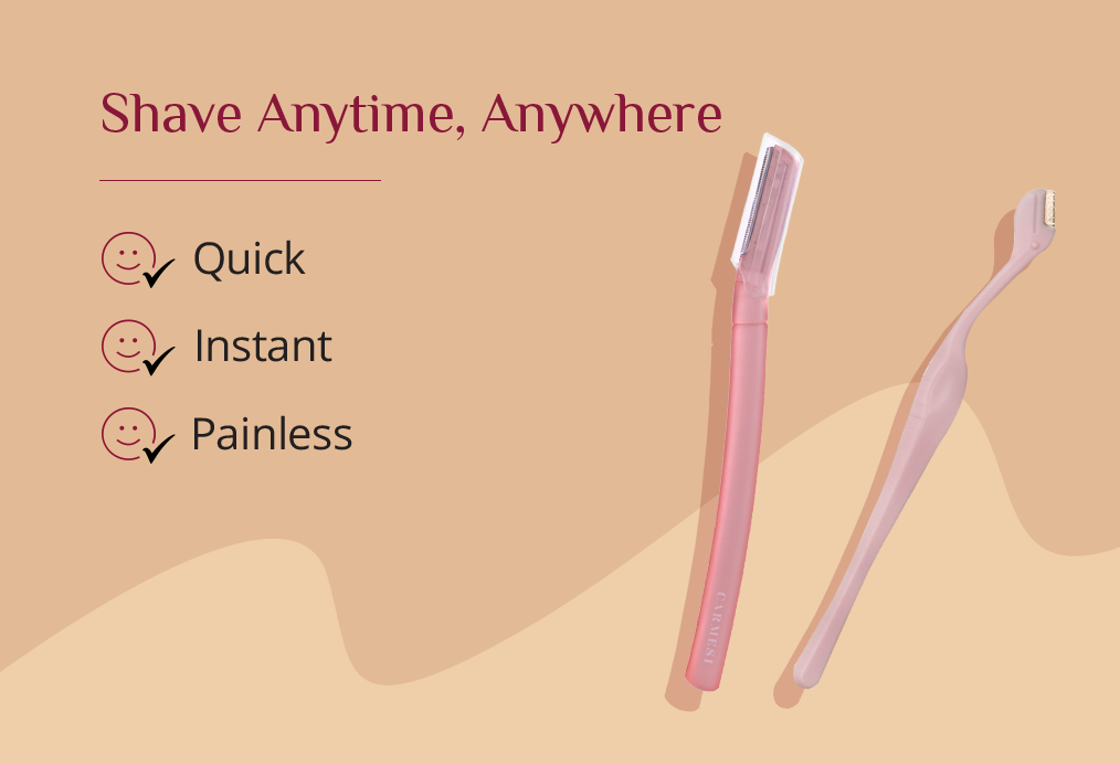 Carmesi Women's Facial Hair Removal Combo: 1 Facial Razor, 1 Eyebrow Razor & 1 Facial Shaving Balm