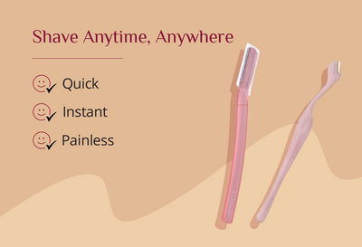 Carmesi Women's Facial Hair Removal Combo: 1 Facial Razor, 1 Eyebrow Razor & 1 Facial Shaving Balm