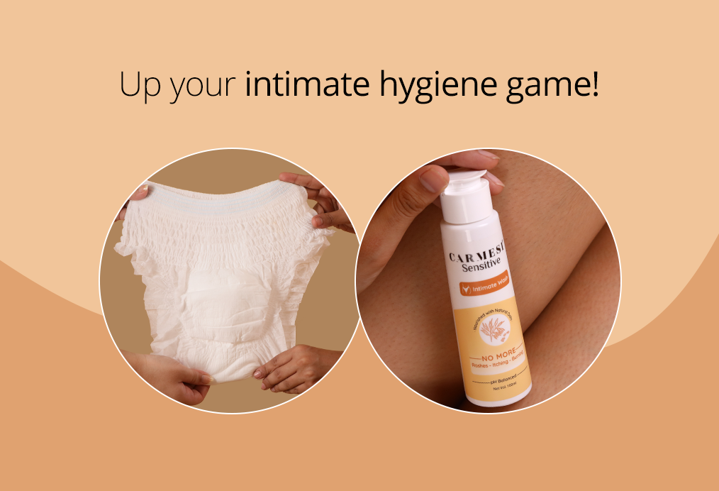 Carmesi Disposable Period Panties (Pack of 4) and Carmesi Intimate Wash S-M