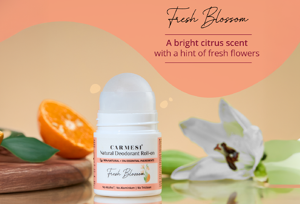 Carmesi Natural Deodorant Roll-on (Fresh Blossom) + Carmesi Pimple Patches