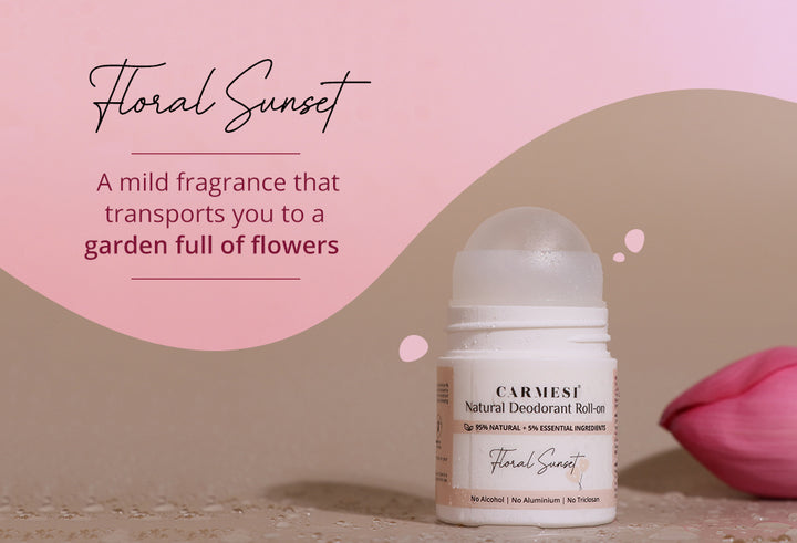 Carmesi Natural Deodorant Roll-on (Floral Sunset) + Carmesi Pimple Patches