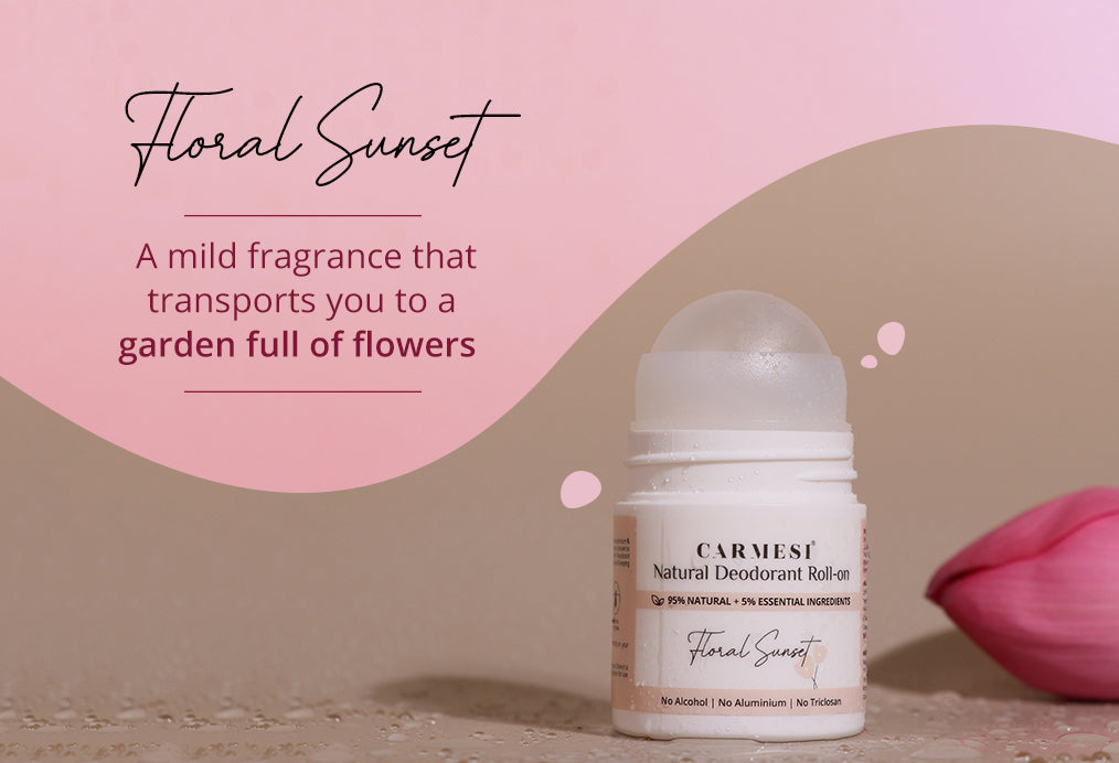 Carmesi Natural Deodorant Roll-on (Floral Sunset) + Carmesi Pimple Patches