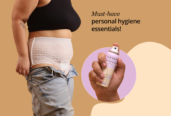 Carmesi Disposable Period Panties (Pack of 4) and Carmesi Toilet Seat Sanitizer M-L