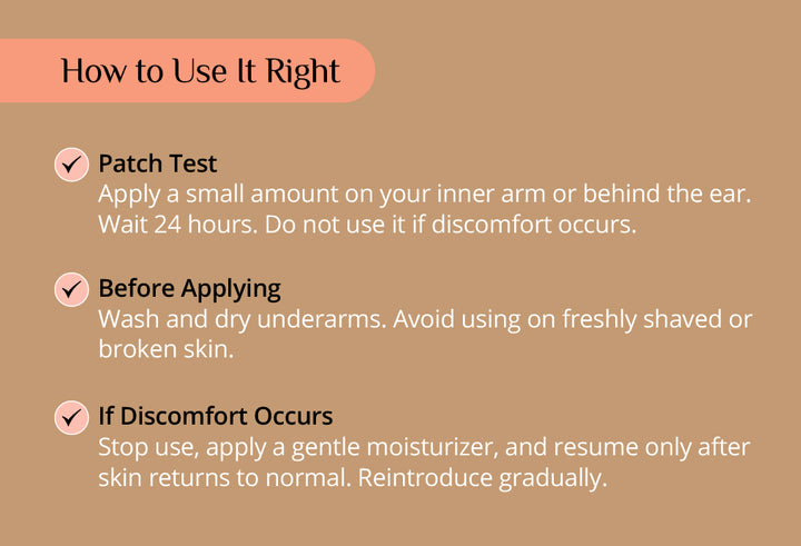 Carmesi Glow Revive Underarm Deodorant dermatologically tested status.