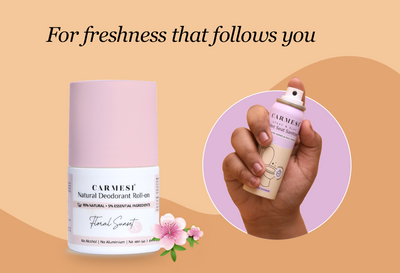 Carmesi Natural Deodorant Roll-on (Floral Sunset) + Carmesi Toilet Seat Sanitizer