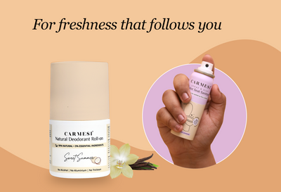 Carmesi Natural Deodorant Roll-on (Sweet Summer) + Carmesi Toilet Seat Sanitizer
