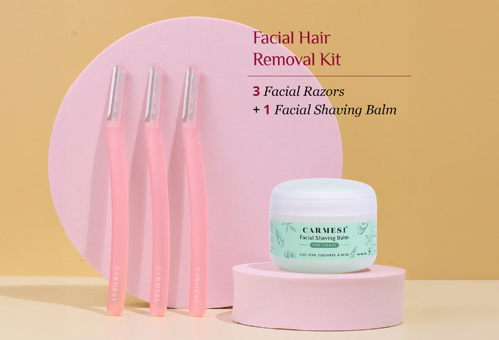Carmesi Facial Razor (Pack of 3) & Carmesi Facial Shaving Balm