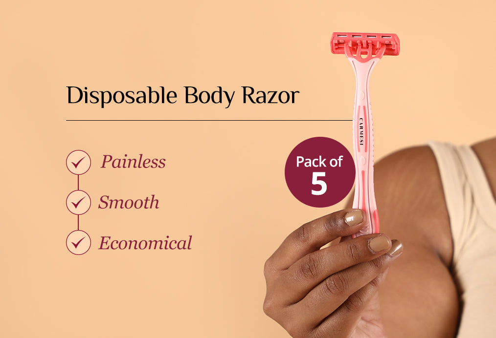 Carmesi Body Razor for Women | Pack of 5 Disposable Razors