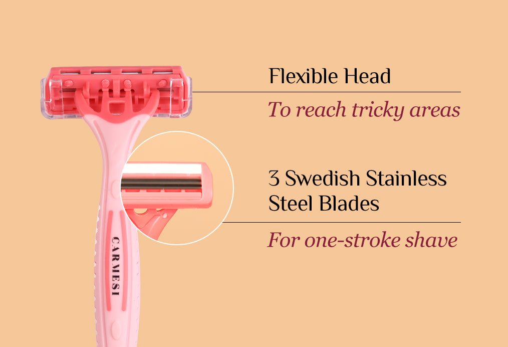 Carmesi Body Razor for Women | Pack of 5 Disposable Razors