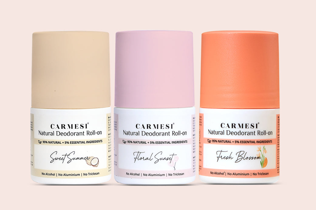 Carmesi Natural Underarm Roll On Deodorant Combo For Women