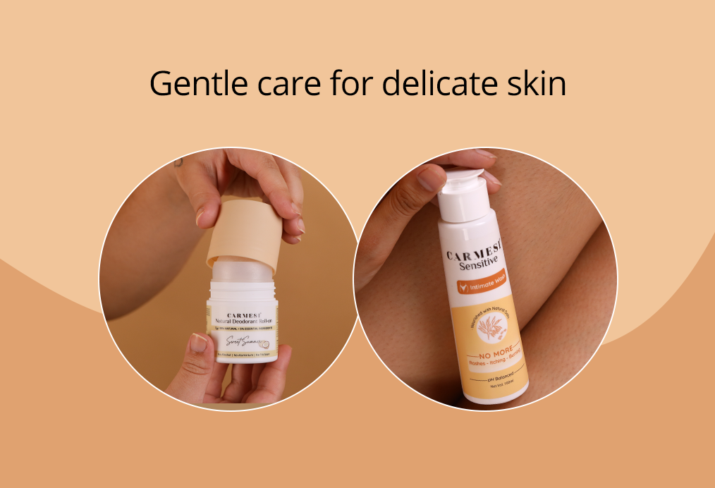 Carmesi Natural Deodorant Roll-on (Sweet Summer) + Carmesi Intimate Wash