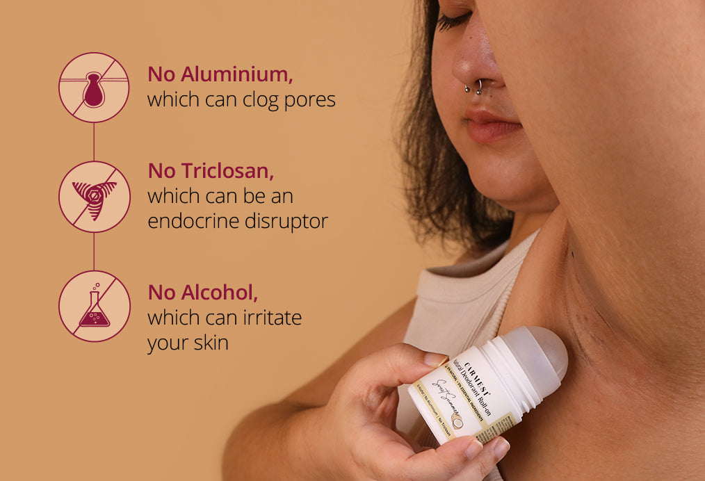 Carmesi Natural Underarm Roll On Deodorant Combo For Women