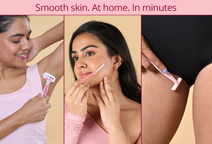 Carmesi Complete Grooming Essential Combo - Body Razor + Bikini Razor + Facial Razor
